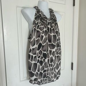Dress Barn | Black & White Giraffe Silky Print Blouse